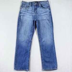 BKE Jeans Mens 32x30 Tyler Straight Leg Blue Denim Thick Stitch Buckle